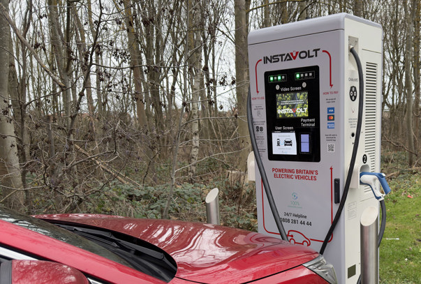 An Instavolt fast charger in North Yorkshire